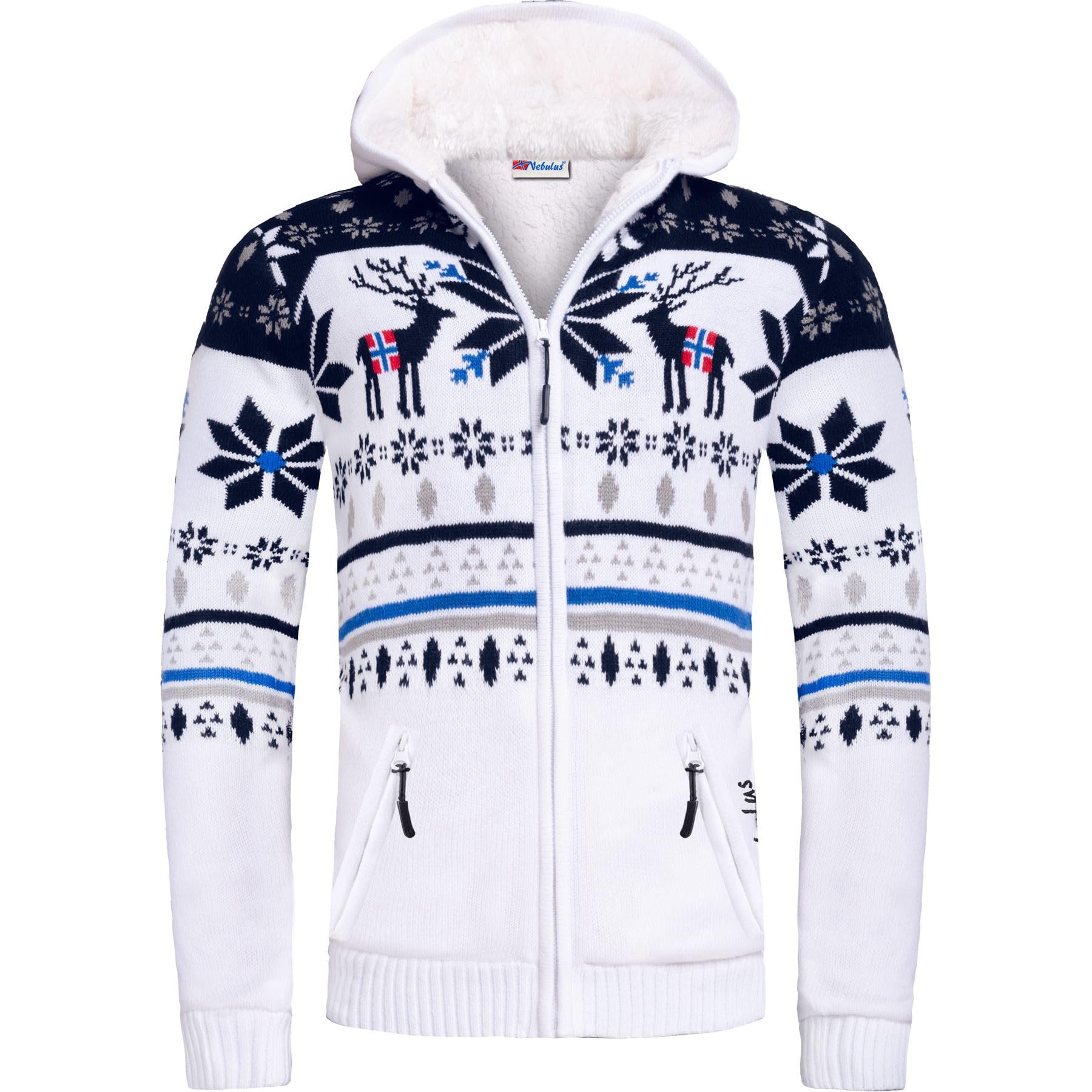 Nebulus Herren Jacke NORON, mit Kapuze, schicker Pullover im Norweger-Style