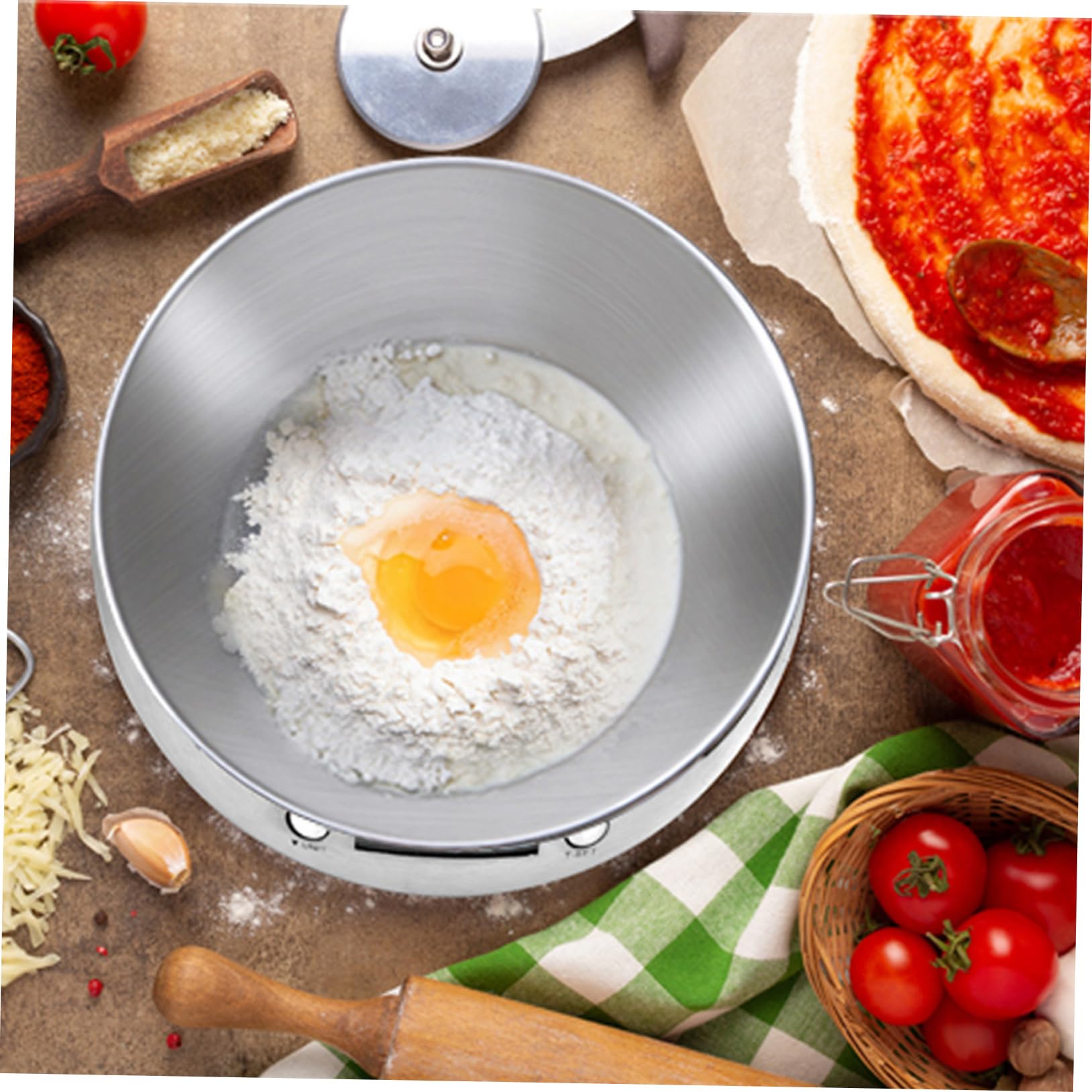 Báscula Digital para Alimentos de Acero Inoxidable 5000g Plata | Preparación y Repostería, Operación Sencilla, Limpieza Fácil, Formato Compacto