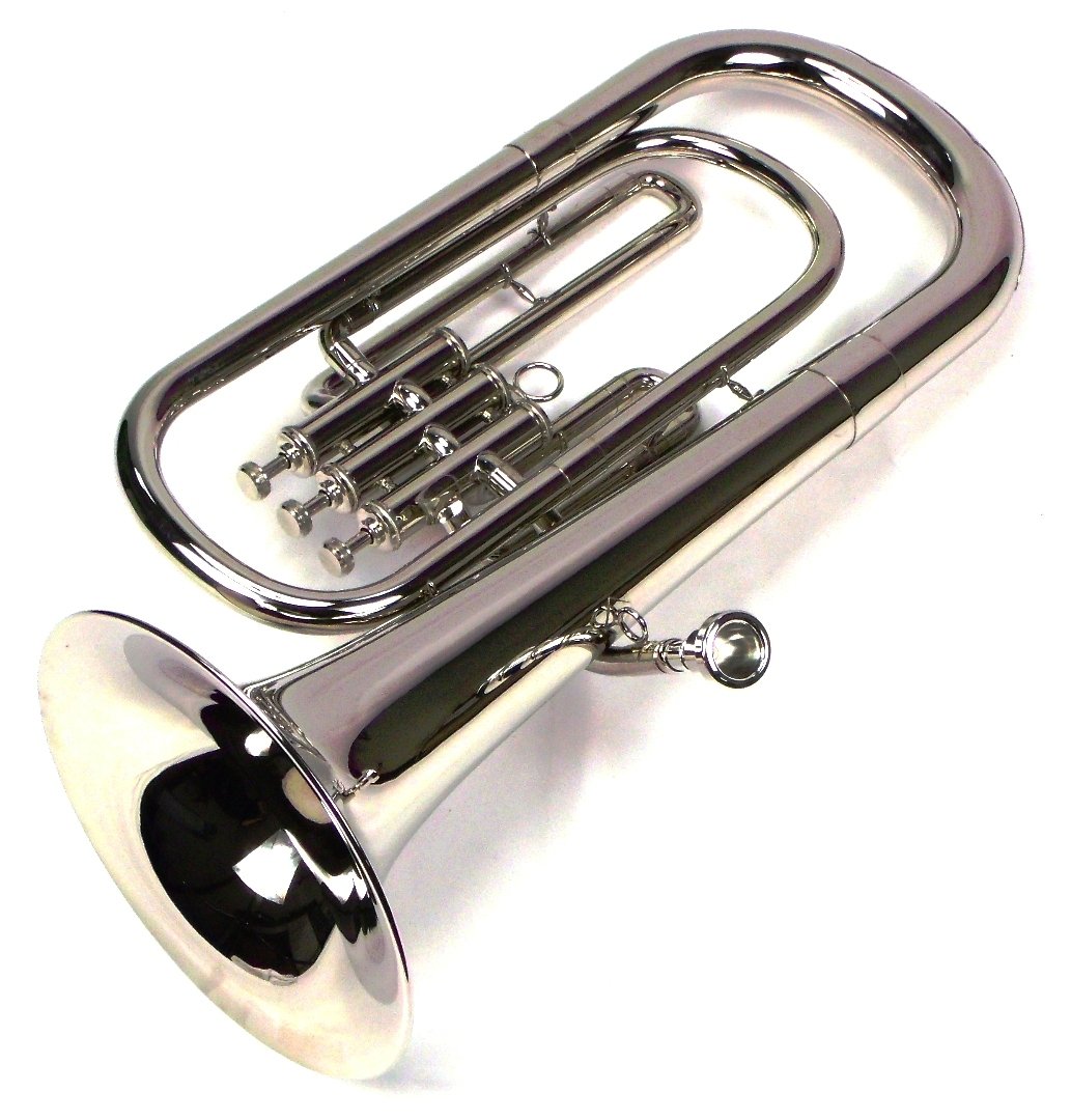 Advanced Monel Pistons Bb Baritone Horn w/Case and Mouthpiece-Nickel Plated Finish - Image 4