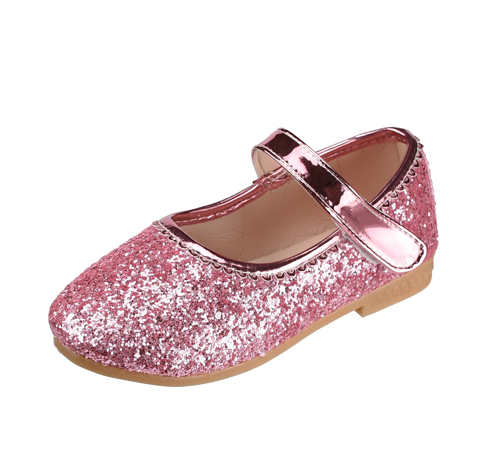 Chaussures de Princesse pour Filles avec Paillettes Mary Jane Chaussures de Déguisement Reine Scintillantes pour Anniversaire, Fête, École, Activité Rose