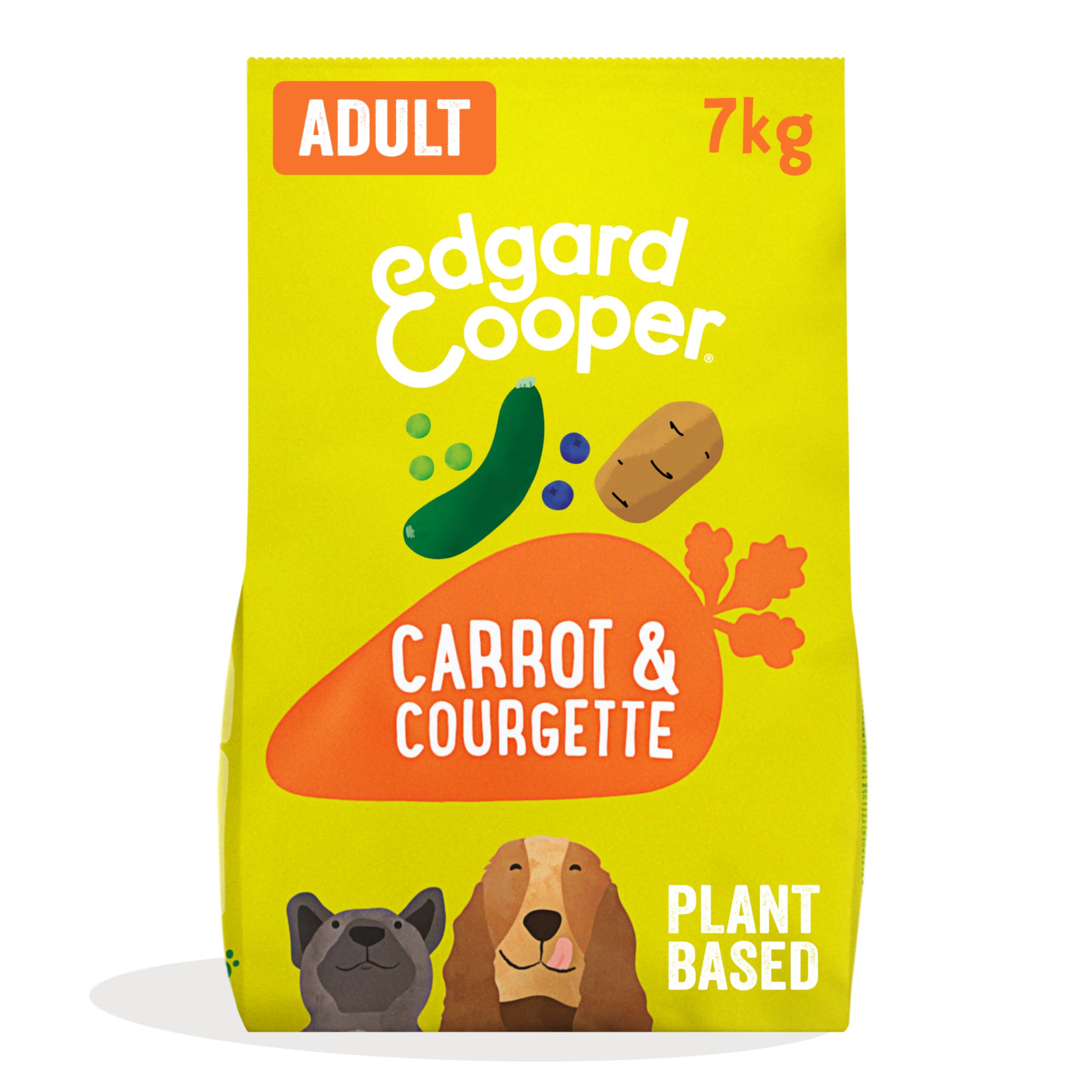 Edgard & Cooper Dry Dog Food For Medium Breed Adult Dogs (7kg), Plant-Based Carrot & Courgette, 100% Plant Based, Hypoallergenic Recipe With Natural Ingredients