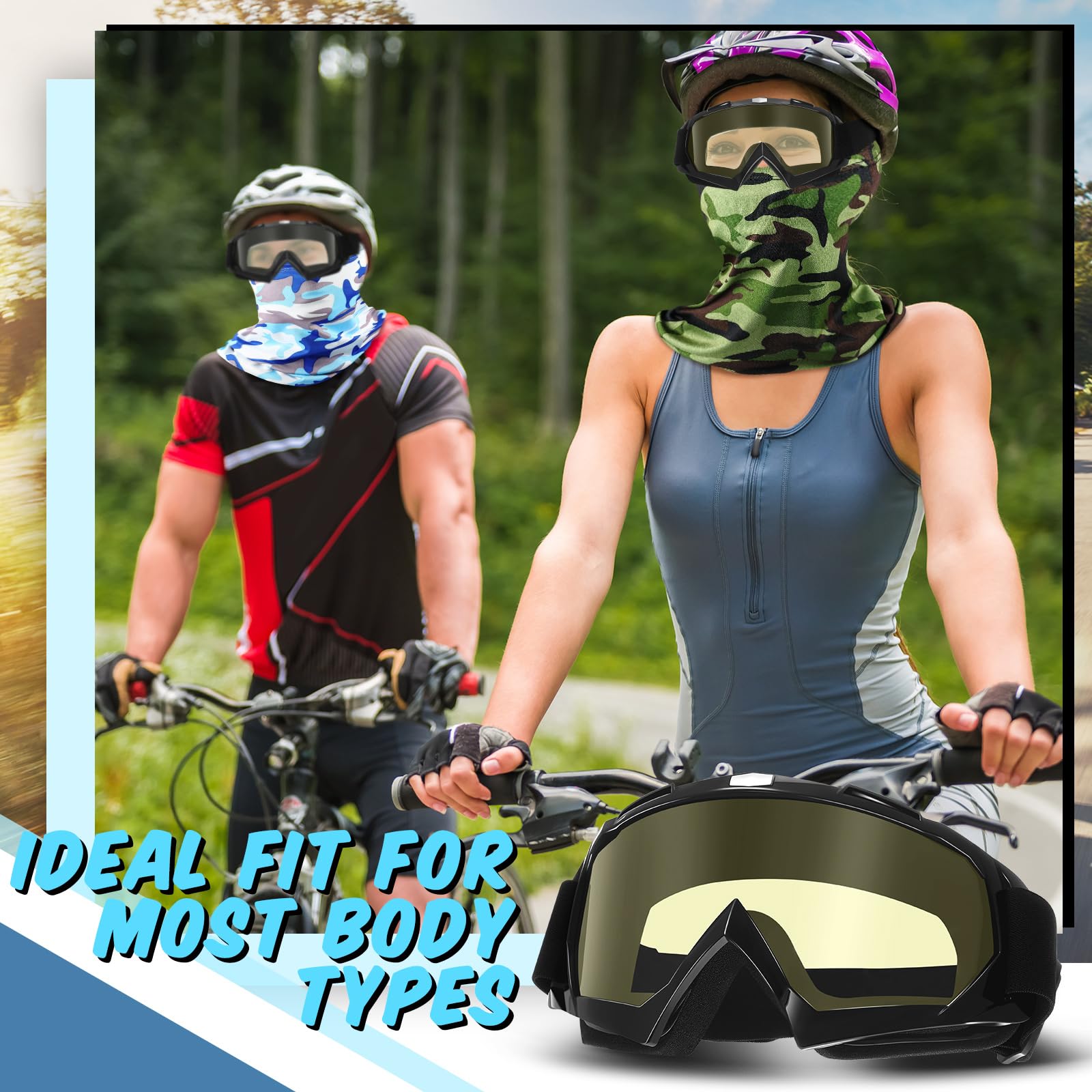 Jecery 10 Pcs Dirt Bike Atv Goggle with Breathable Face Mask Motorcycle Motocross Glasses Riding Off-road Ski Goggle for Men Women (Camo) : Automotive