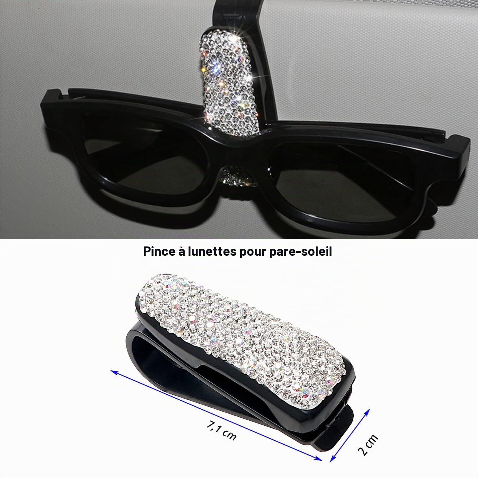 Lot de 20 accessoires de voiture bling-bling pour l'intérieur des femmes - Accessoire de voiture bling accessoires de voiture pour femmes - Support de téléphone portable bling-bling