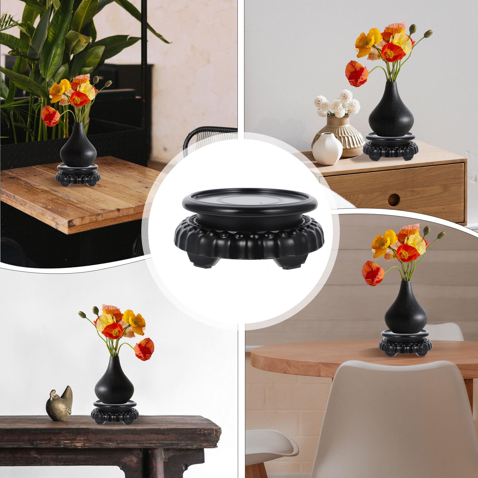 Amazon.com: Homoyoyo Wooden Vase Stand Circular Rotatable Vase