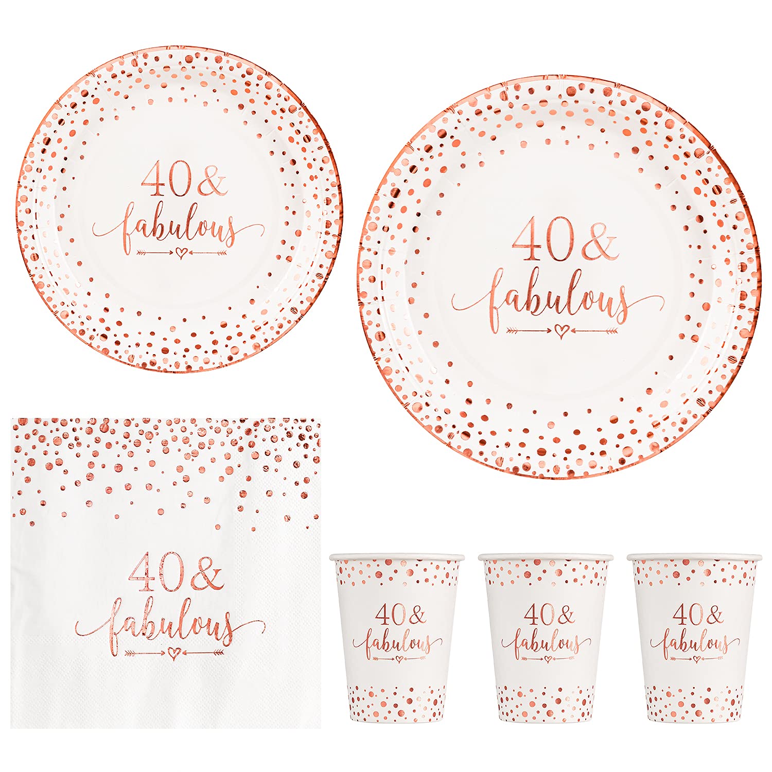 Crisky Rose Gold 40 Fabulous Napkins Cups Set