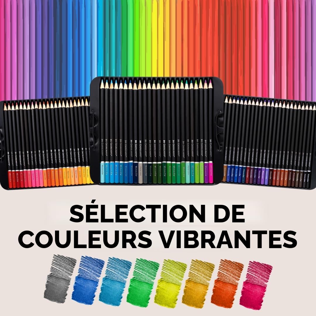 Castle Art Supplies Set de 72 Crayons Aquarellables pour Adultes