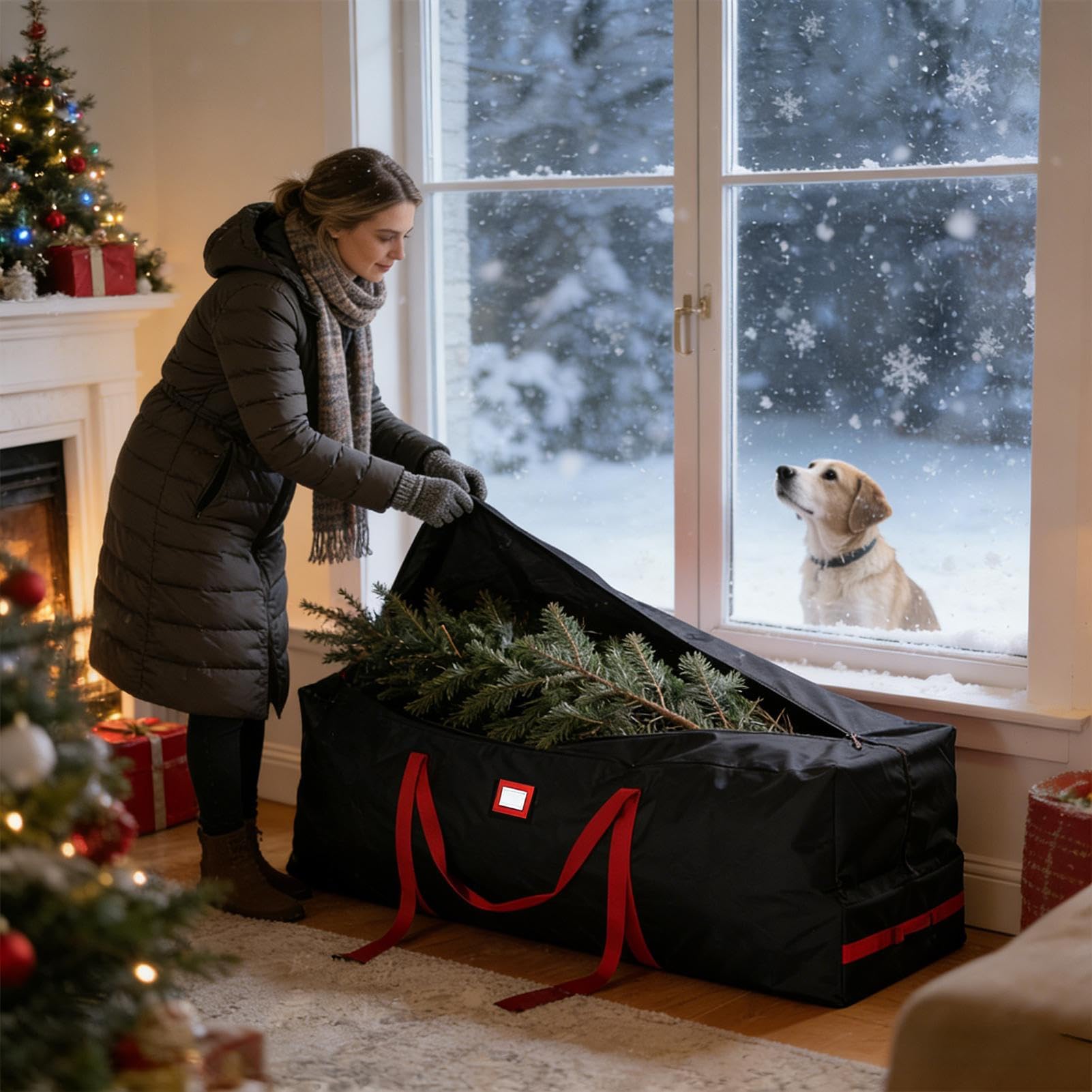 Sacca Per Albero Di Natale Organizzatore Resistente Con Ruote E Maniglie | Sacca Impermeabile Per Albero Di Natale Per Imballaggio, Trasloco, Abbigliamento, Casa, Soffitta, Garage E Vacanze