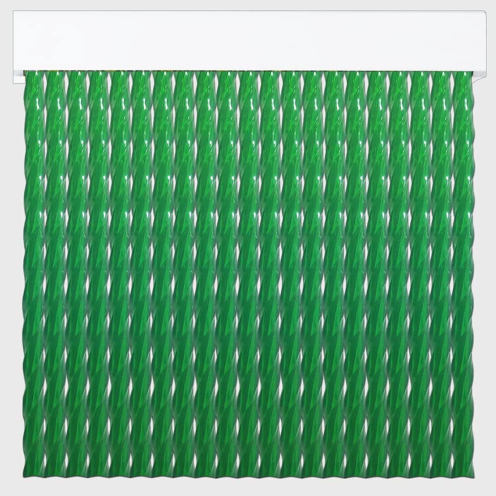 Cortinas - Tenda in corda per esterni, in plastica PVC e barra in alluminio, ideale per terrazze e verande, anti-mosche, trasparente-verde, 210 x 120 cm
