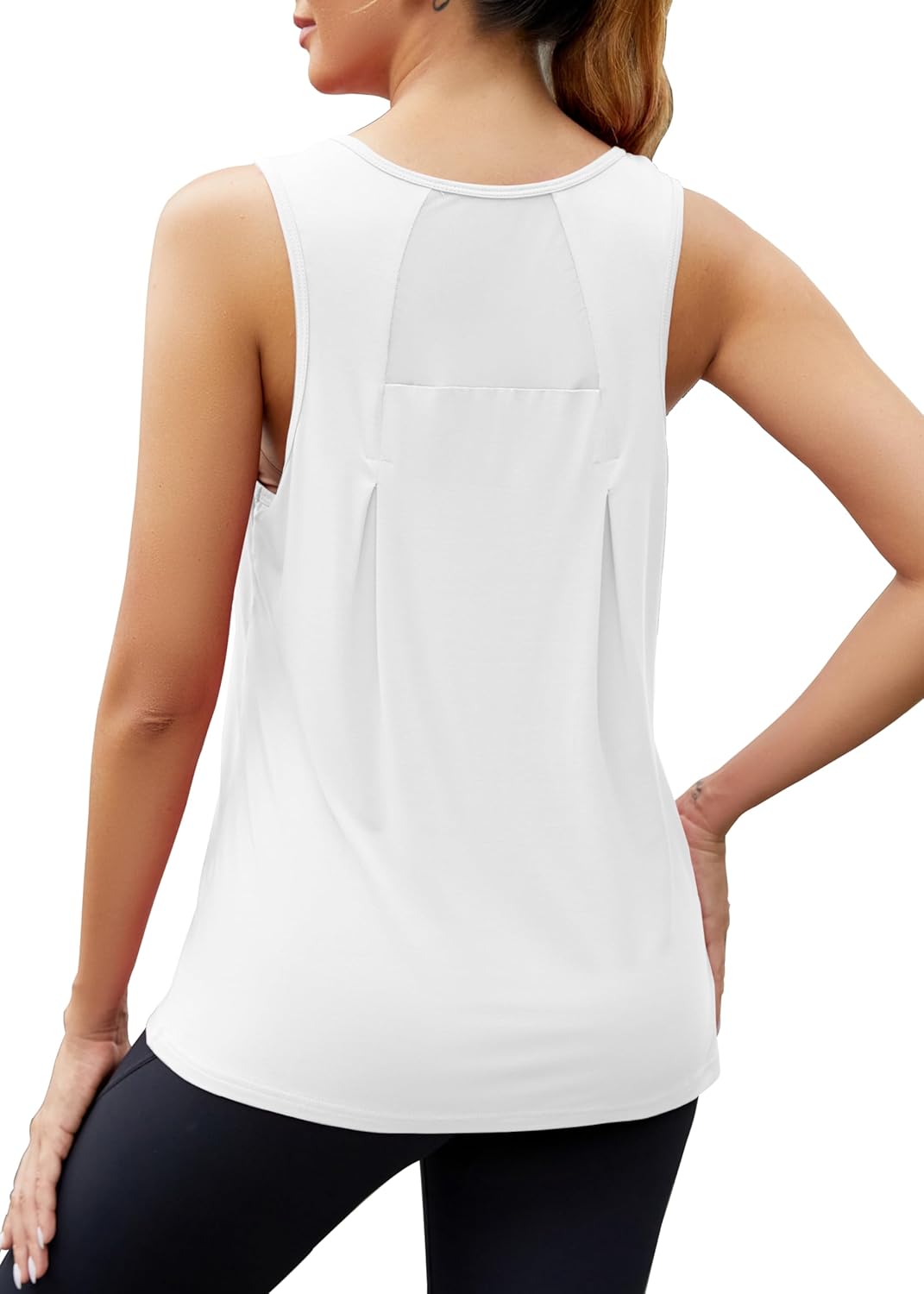 Mippo Workout Tops for Women Loose fit Mesh Athletic Shirts Sleeveless Yoga Tank Running Gym Tops - Image 4