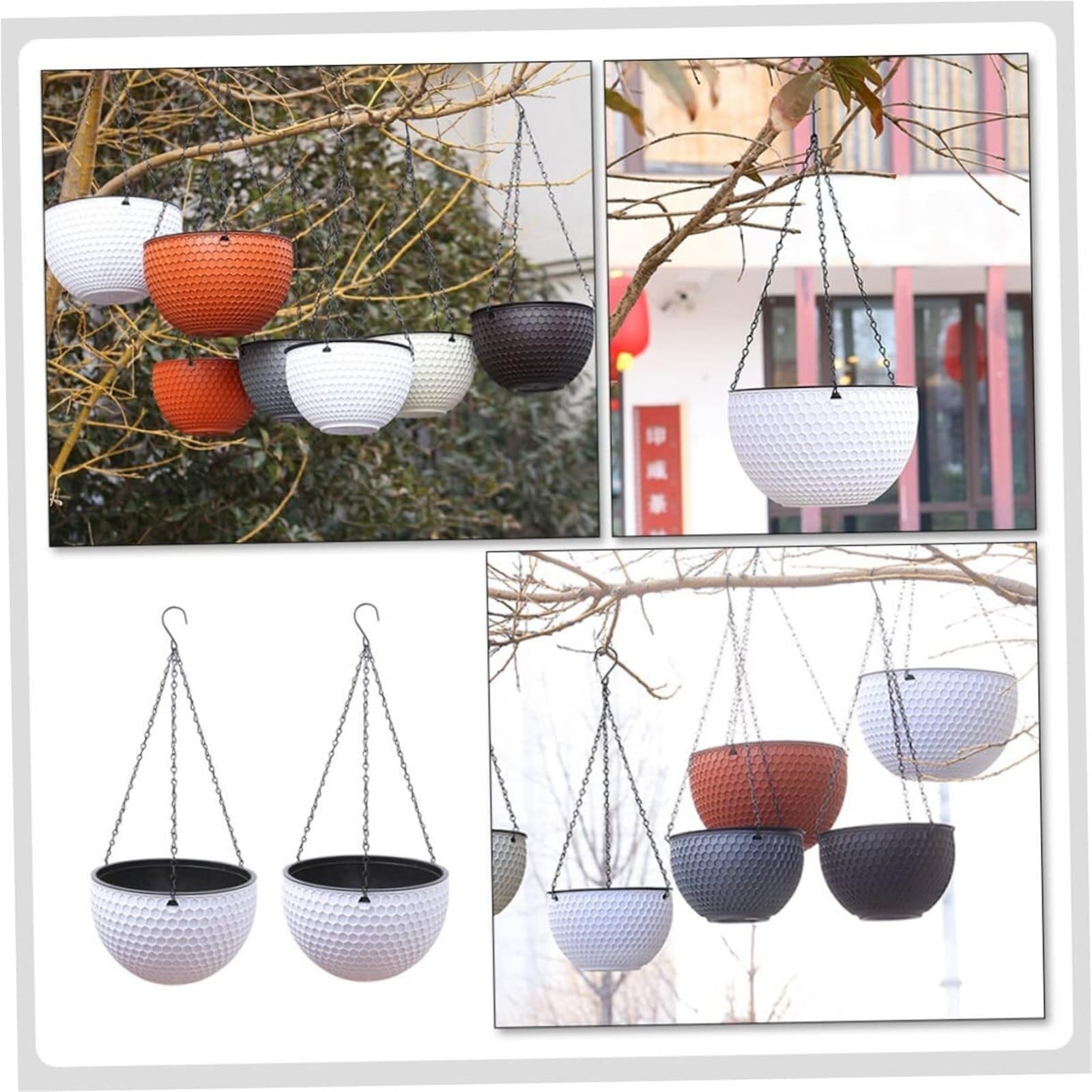 Doniczka Vintage Doniczka Średnie doniczki na balkon, doniczki ogrodowe do użytku na zewnątrz, biały pleciony design wystrój ogrodu