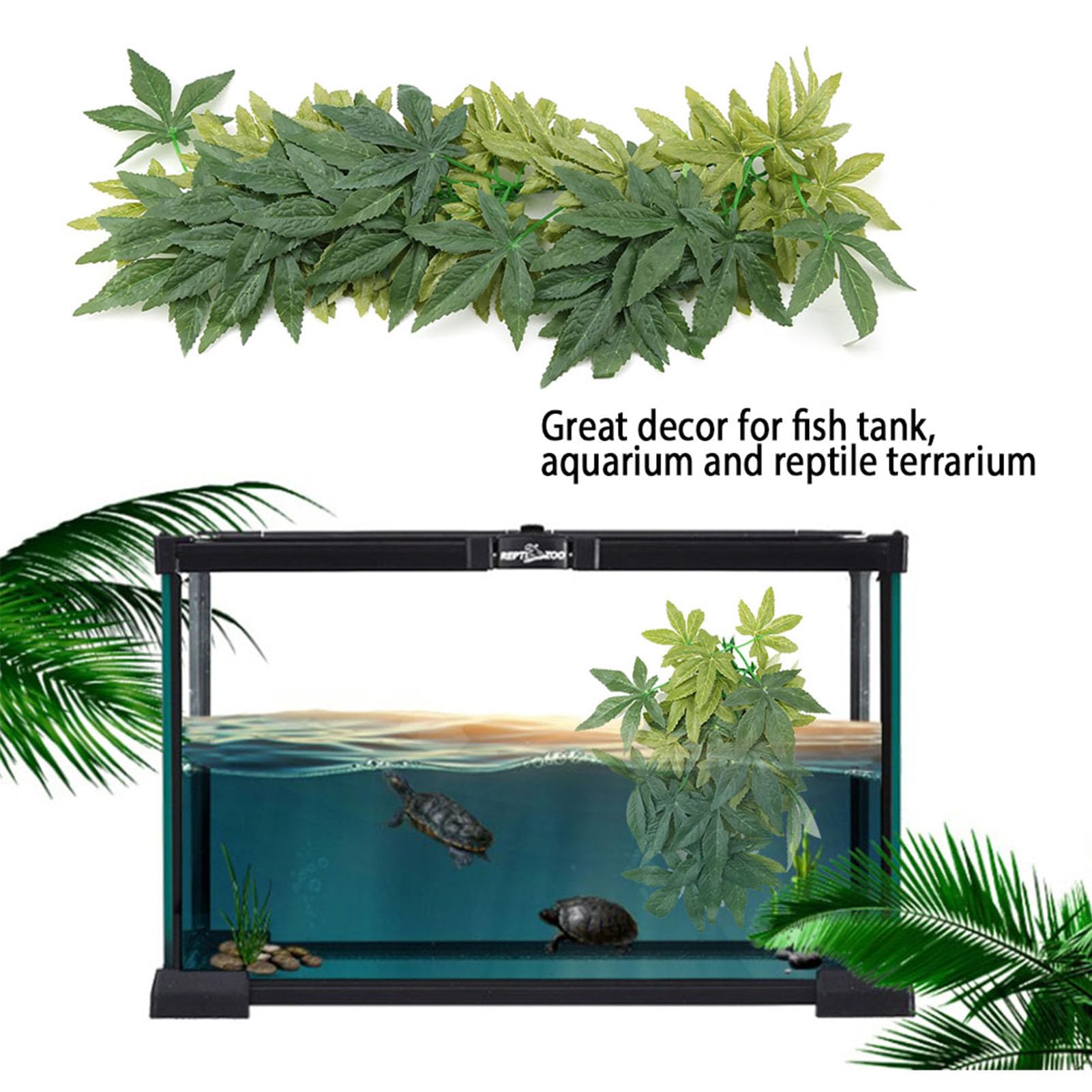 Plantas Artificiales para Exteriores, Plantas Artificiales para acuarios, Plantas Artificiales para peceras para la decoración de peceras, acuarios y terrarios para (20 Pulgadas 50 cm) — view 3