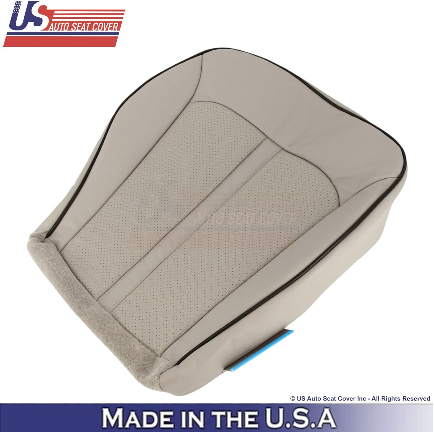 US Auto Seat Cover 2012-2015 fits Lincoln MKX Genuine Leather Front Replacement Seat Covers Gray