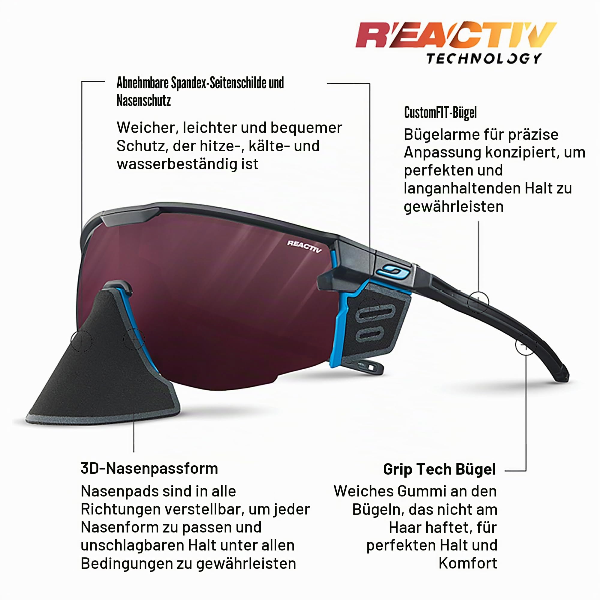 Julbo Damen und Herren ULTIMATE COVER Sonnenbrille Bergsteigen, Wandern, Trekking