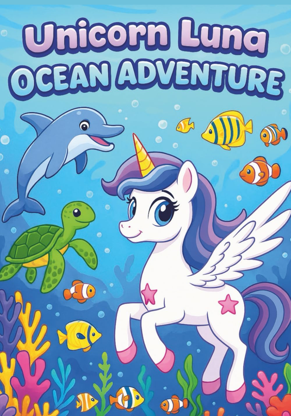 Unicorn Luna Ocean Adventure: Magical Underwater Coloring Book for Kids – 100 Cute and Fun Pages with Mermaids, Sea Animals, and Unicorn Friends | ... Girls and Boys (Luna The Unicorn Adventures)