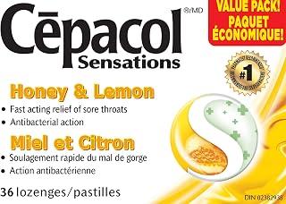 Cepacol Sensations Honey and Lemon, Sore Throat lozenges 36 count