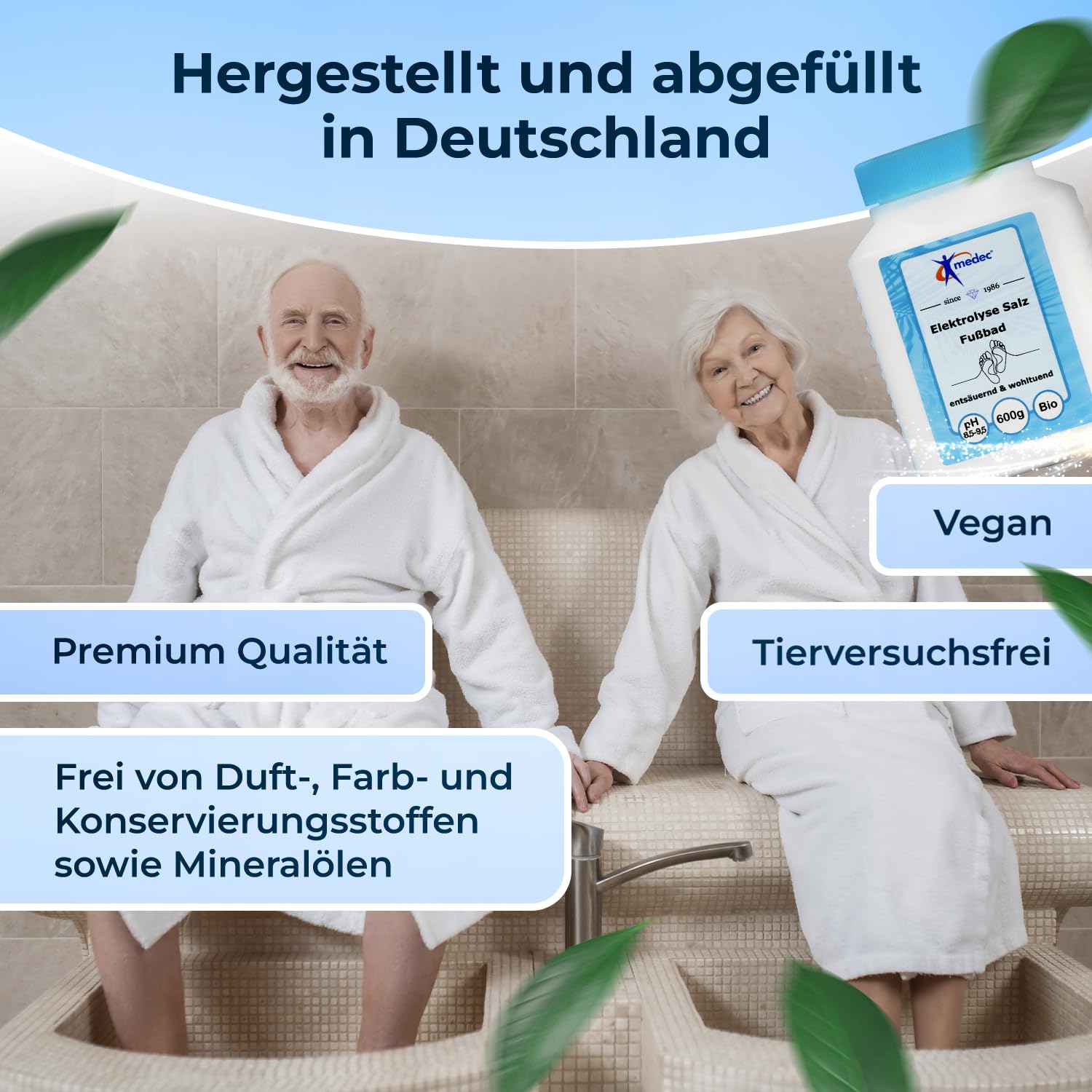 Aggiunta per elettrolisi, sale pediluvio [ioni pediluvio] 600 g di qualità alimentare, sali da bagno basico, sale da pediluvio | Foot Bath