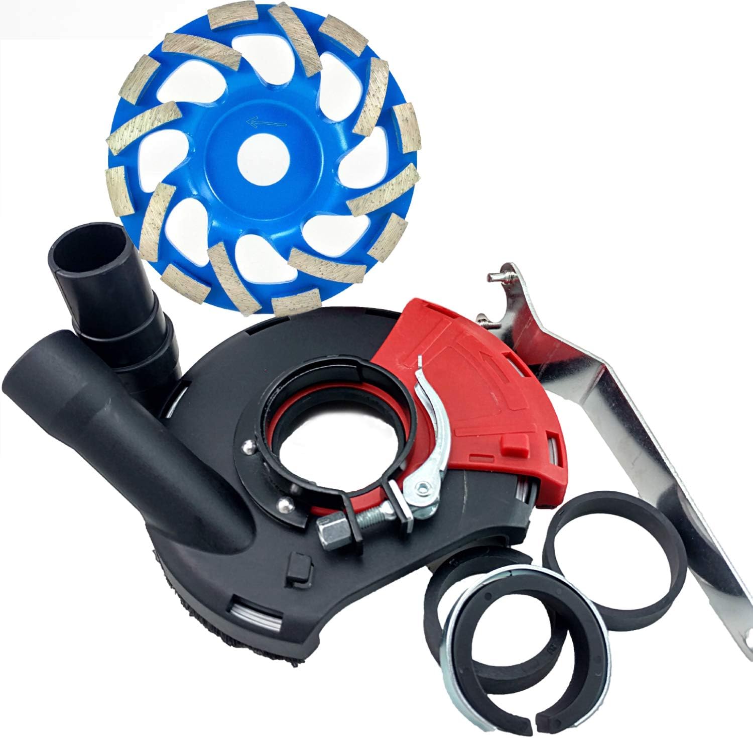 Extraction Hood For Angle Grinder + Premium Diamond Cup Wheel Diameter 125 mm