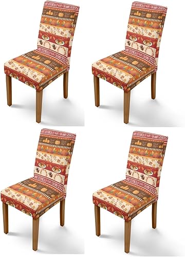 Miniatura 15 de Rnyleeg Fall Autumn Seat Covers for Dining Chairs Set of 4 Sunflower Themed Stretch Dining Chair Covers Soft Comfy Chair Slipcovers for Cocktail