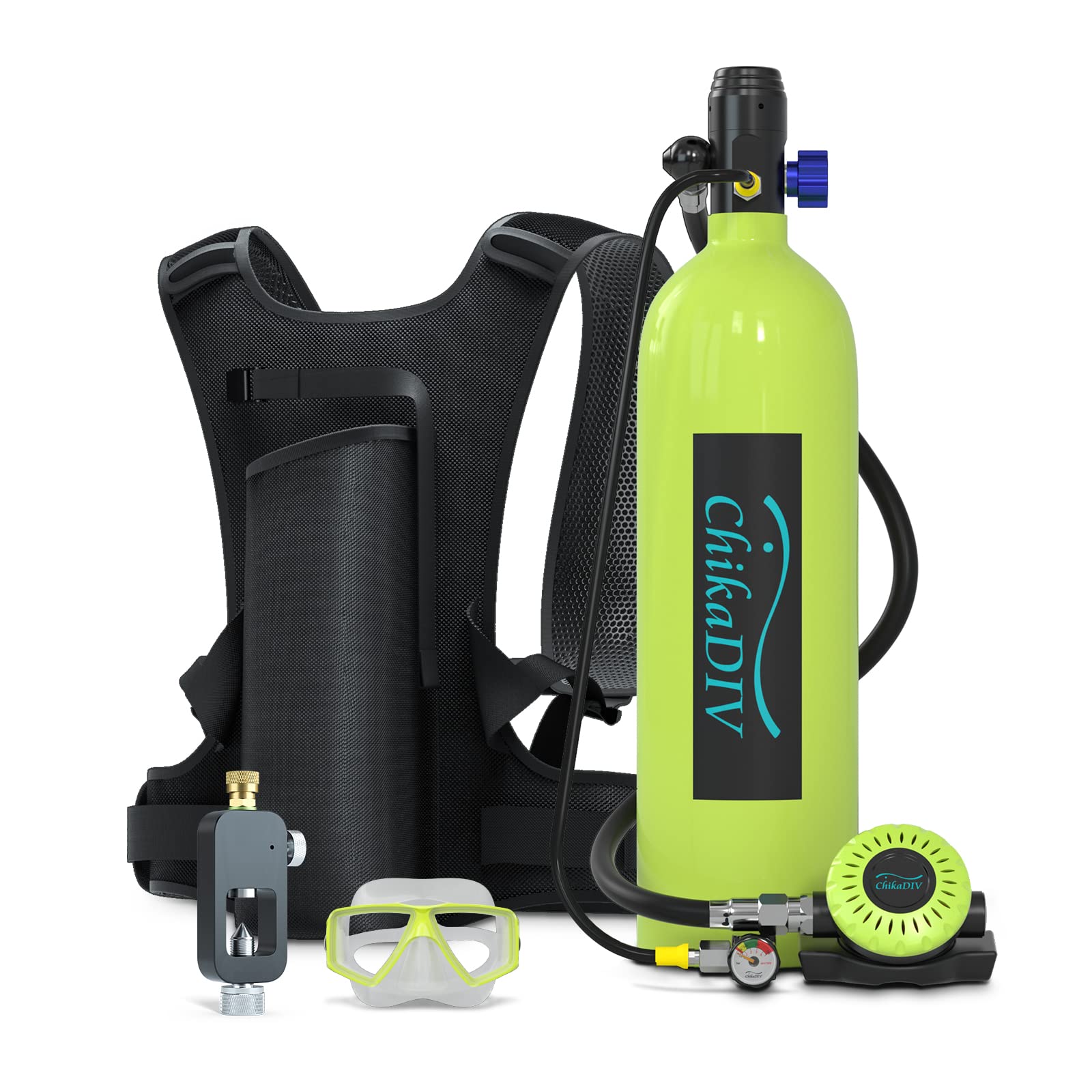 Mini Scuba Tank 1.9L Lung Tank for Adult Portable Scuba Diving Tank Dive Portable Lungs Kit for Underwater Entertainment, Emergency Rescue