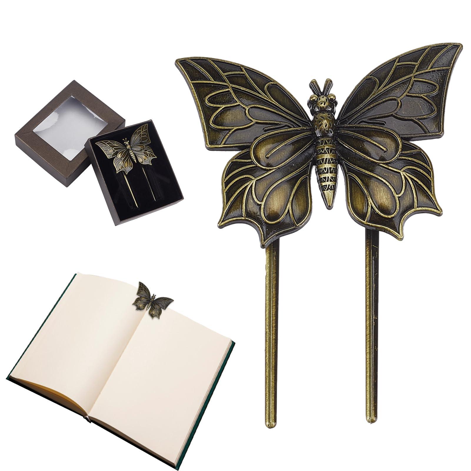 NICENEEDED Vintage Book Clips Butterfly
