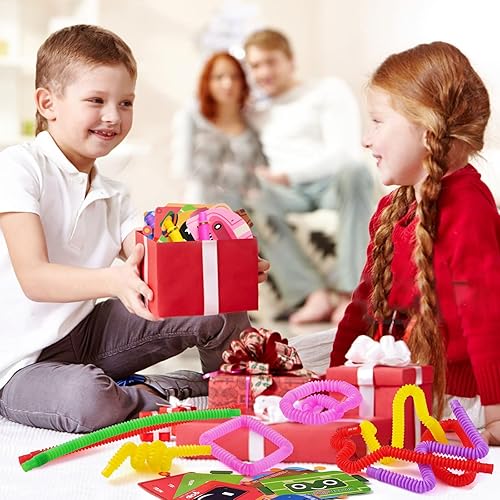 Miniatura 5 de Vanblue Tubos Pop Tubes Fidget Juguetes Sensoriales Tubos Fidget Tubos Recuerdos de Fiesta para Niños (tubos pop para el día de San Valentín)