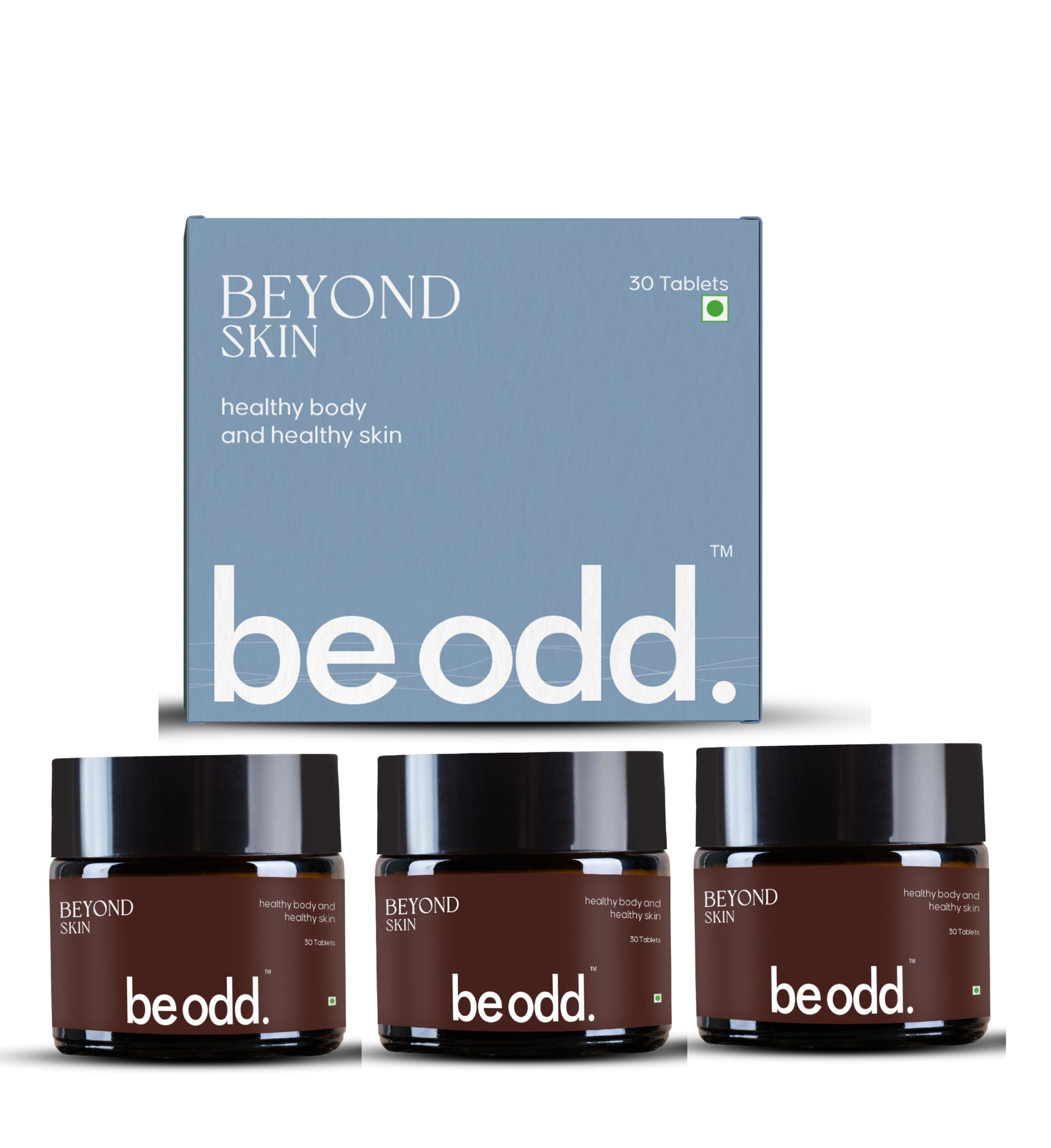 Be Odd Beyond Skin | Pimples & Acne Control Ayurvedic Supplement for Skin | Hormonal acne support | 15+ Herbs for Clear Pimple Free Skin | For Men & Women 30 tablets