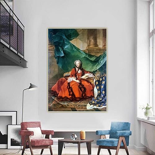 Miniatura 4 de Jean-Marc Nattier "Marie Leszczynska, Reina de Francia" impresión en lienzo, Cuadrode arte de pared para la decoración del hogar de la sala de estar