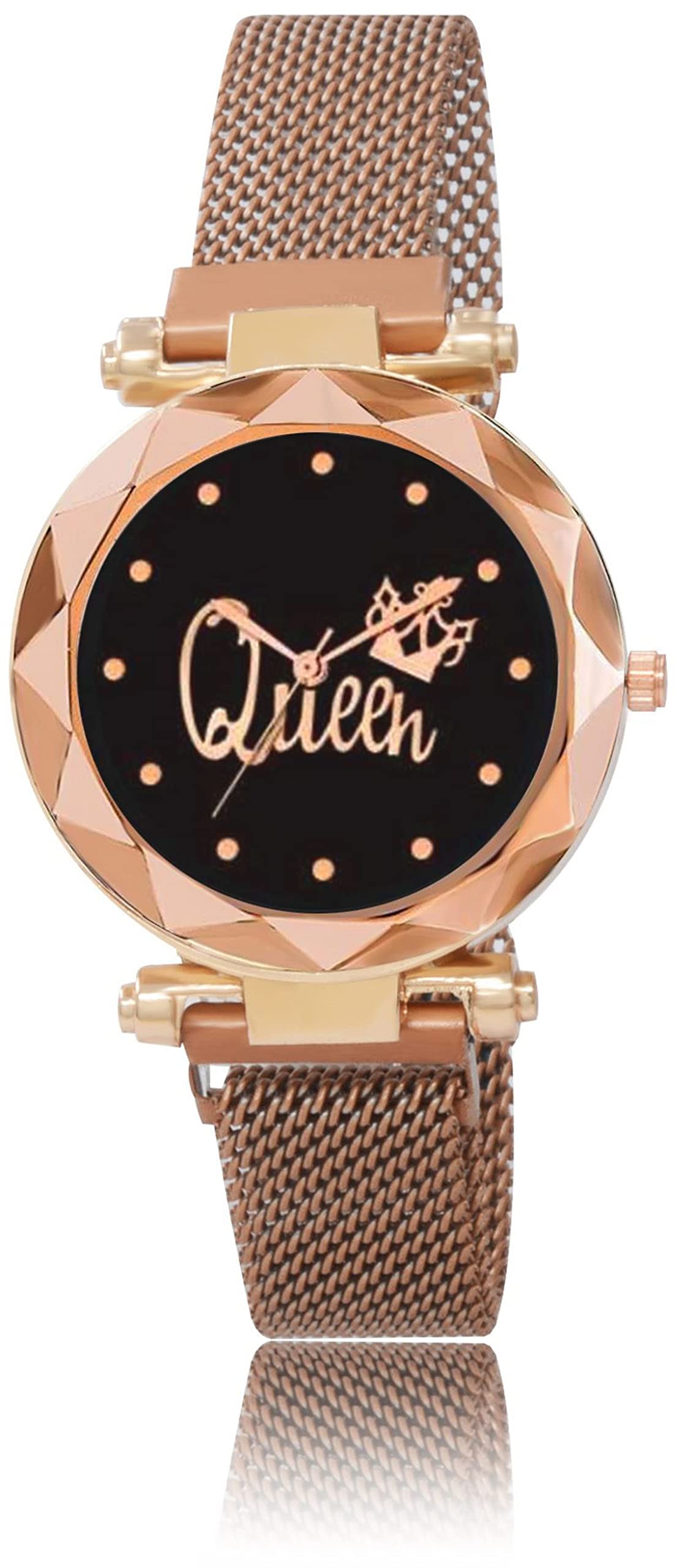 OM DESIGNER Stylish Mesh Magnet Analogue Womens & Girls Watch BL-2 Black (B09SDKJ6K1) Amazon Price History, Amazon Price Tracker