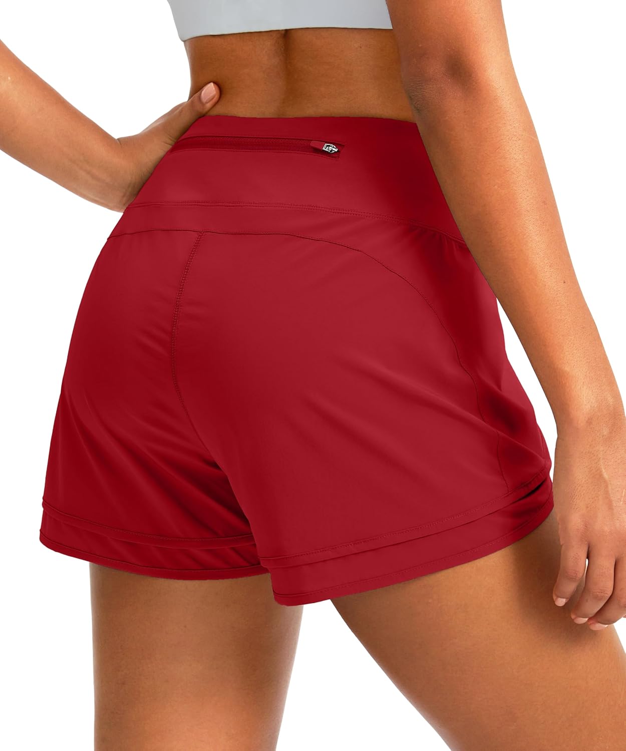 Soothfeel Women's Running Shorts High Waisted Quick-Dry 3 Inch Gym Workout Athletic Shorts for Women with Zipper Pocket