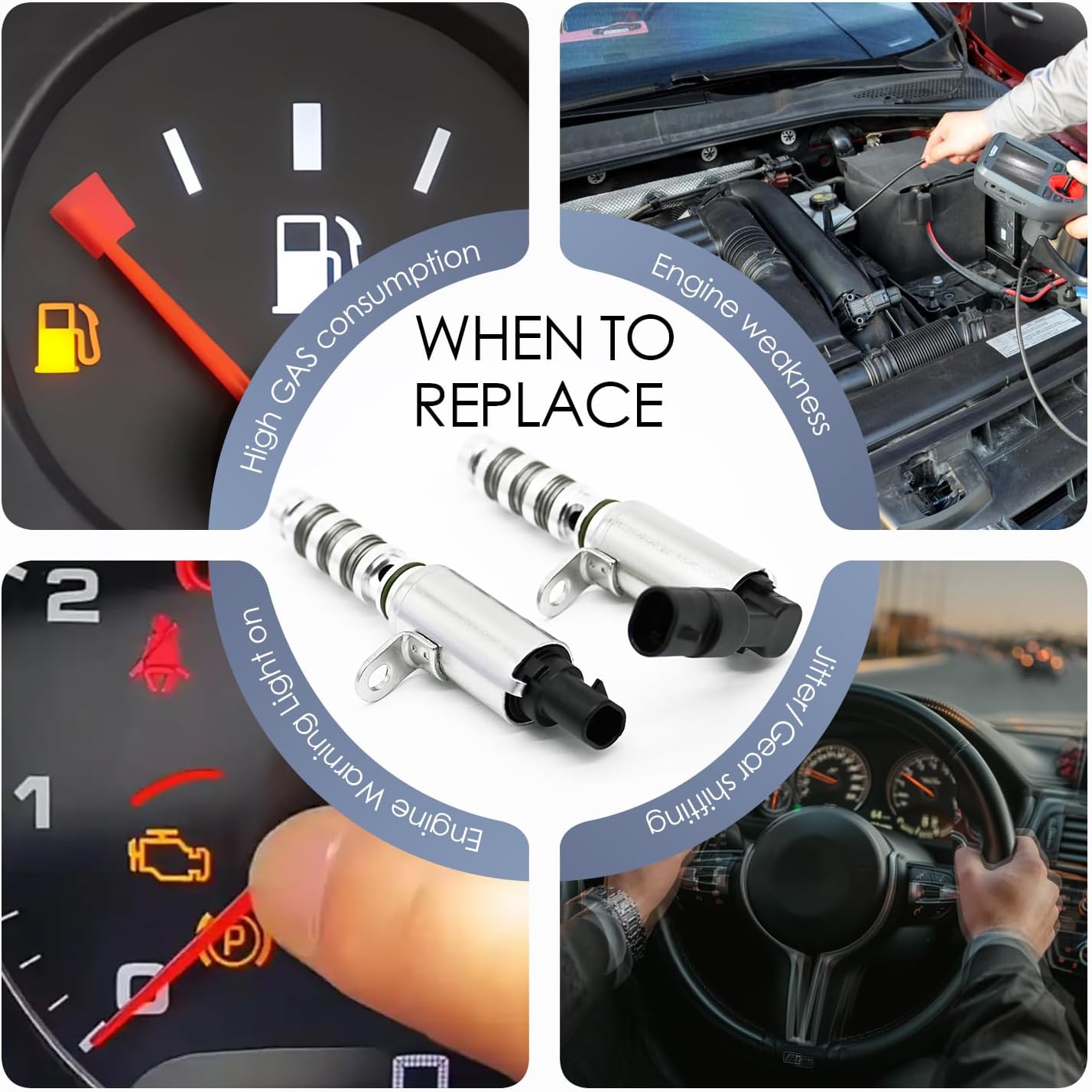 PHEV FHEV Only for Sonata Optima Exhaust Intake Engine Variable Valve Timing Vvt Solenoid Camshaft Position Actuator 1.8L 2.0L Compatible with Elantra Forte Forte5 Kona Seltos Soul Tucson Veloster