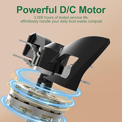 Miniatura 5 de 3L Compostador Eléctrico para Cocina, Contenedor de Compostaje de Encimera, Modelo Inteligente de Un Toque, Manejo de Residuos de Cocina, con Triple