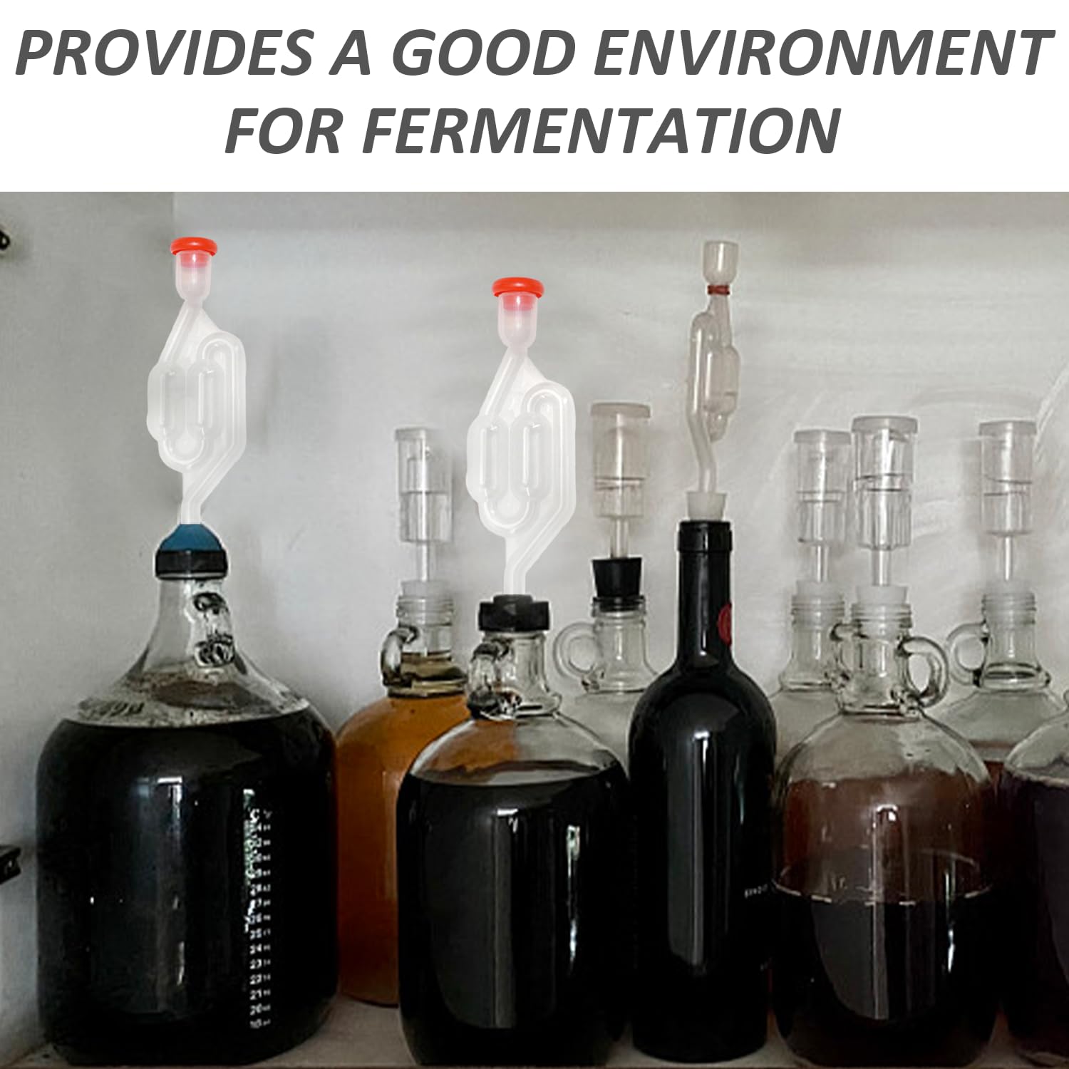 MEMOFYND 5 pezzi tubi di fermentazione, 5 tappi in silicone, 1 sacchetto di conservazione, set per la preparazione della birra, tubi di fermentazione con tappi in gomma, valvola di scarico per la