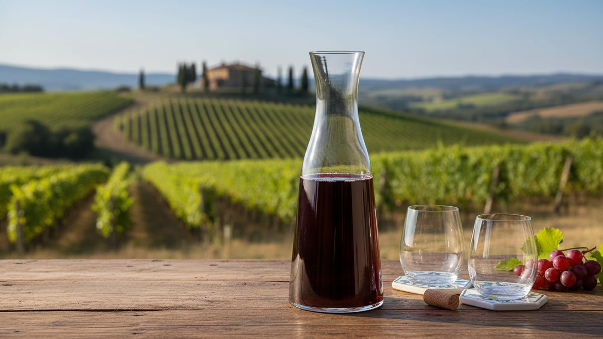 Bormioli Atelier Karaffe 1.000 ml im 6er Set – hochwertige Kristallglas Karaffen zum Servieren von Wein, Wasser, Säften, Infused Wasser oder Schorlen, made in Italy