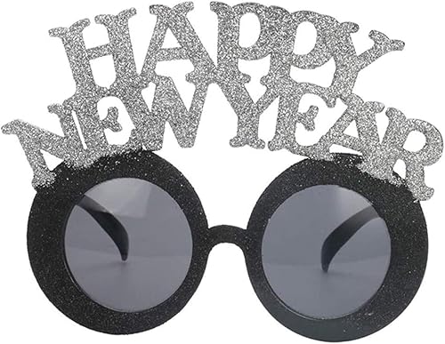 Soochat Lentes de Año Nuevo, gafas de sol de Año Nuevo, accesorios para cabina de fotos, para decoraciones de fiesta de Nochevieja 2024