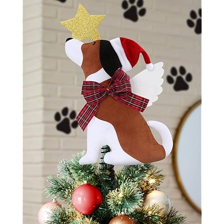 Paw-fect Puppy Christmas Tree Topper: A Whimsical Addition for Festive Holiday Decor