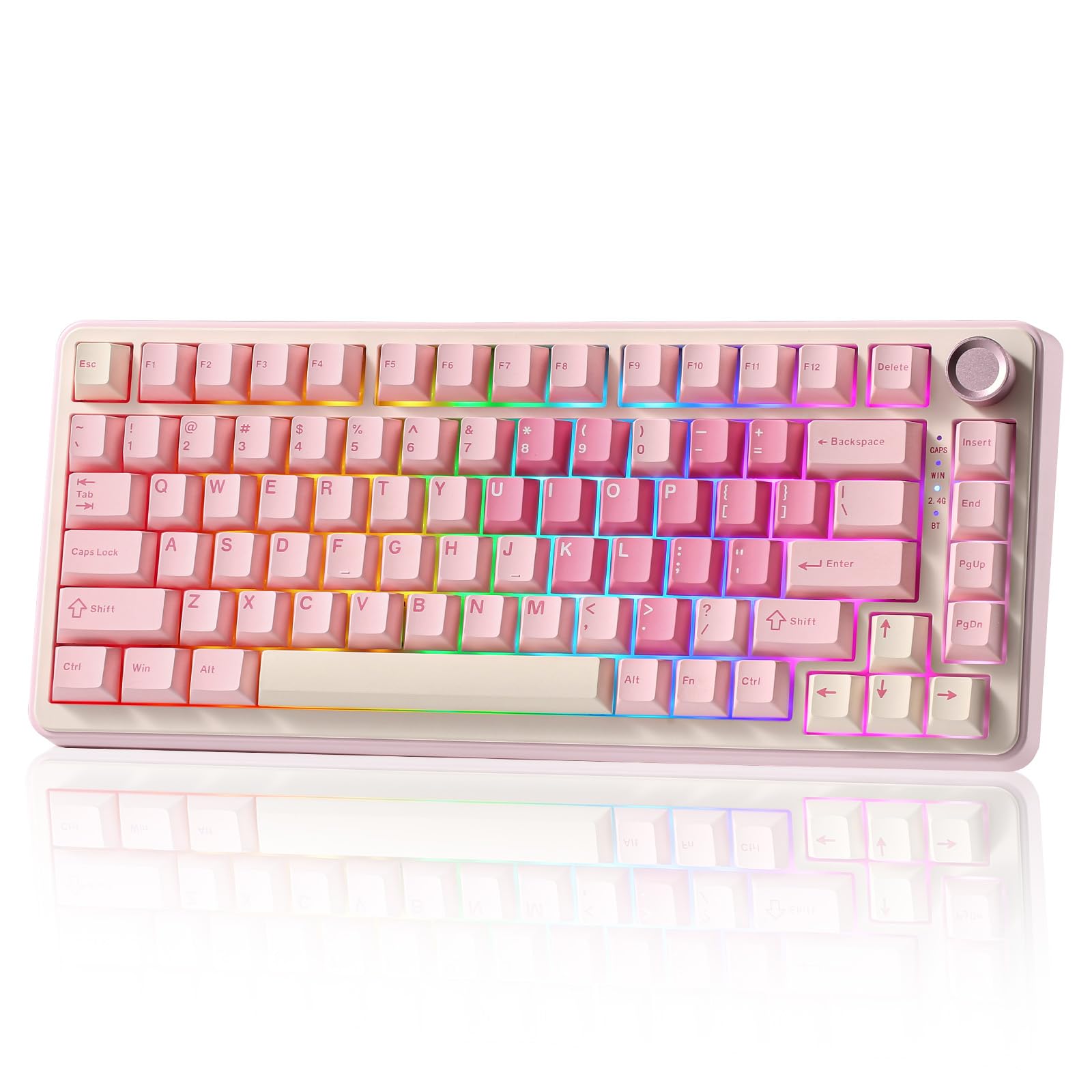 YUNZII B75 PRO 75% ゲーミングキーボード ピンク Amazon.com: YUNZII B75 PRO 75% Wireless Mechanical Keyboard (Pink
