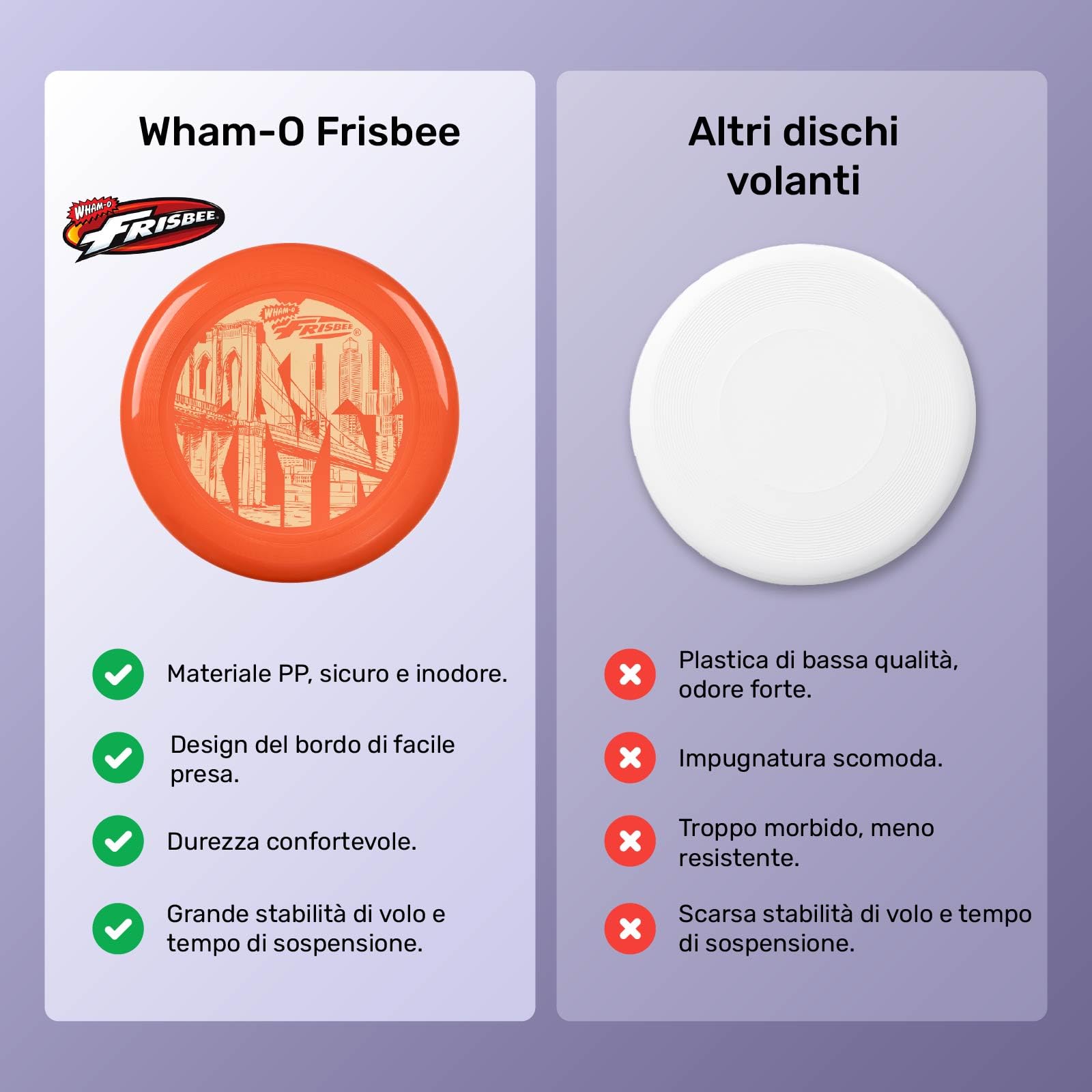 Wham-O Frisbee Disco Volante 25.27 cm Giocattolo Leggero per Bambini 130g