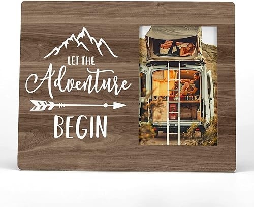 FONDCANYON Let The Adventure Begin - Marco de fotos para parejas, regalos de boda de compromiso para él y ella, regalos de San Valentín para novia,