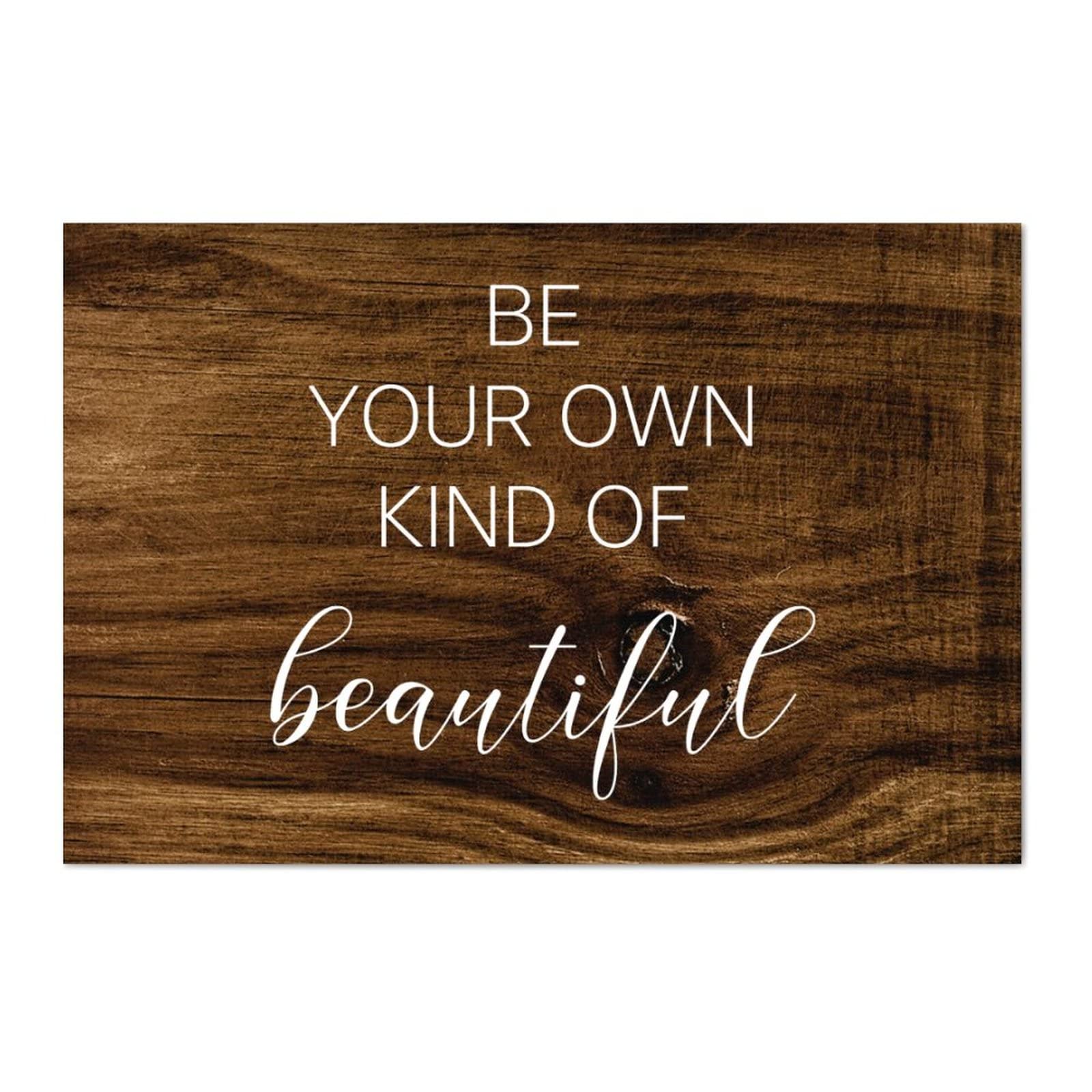 LITTLEGROVE SEEDS Rustic Wooden Pallet Sign Be Your Own Kind of Beautiful Wood Signs With Quotes 12x8in Farmhouse Wooden Signs Family Wall Art Decor Wall Hanger for Home Bedroom Living Room