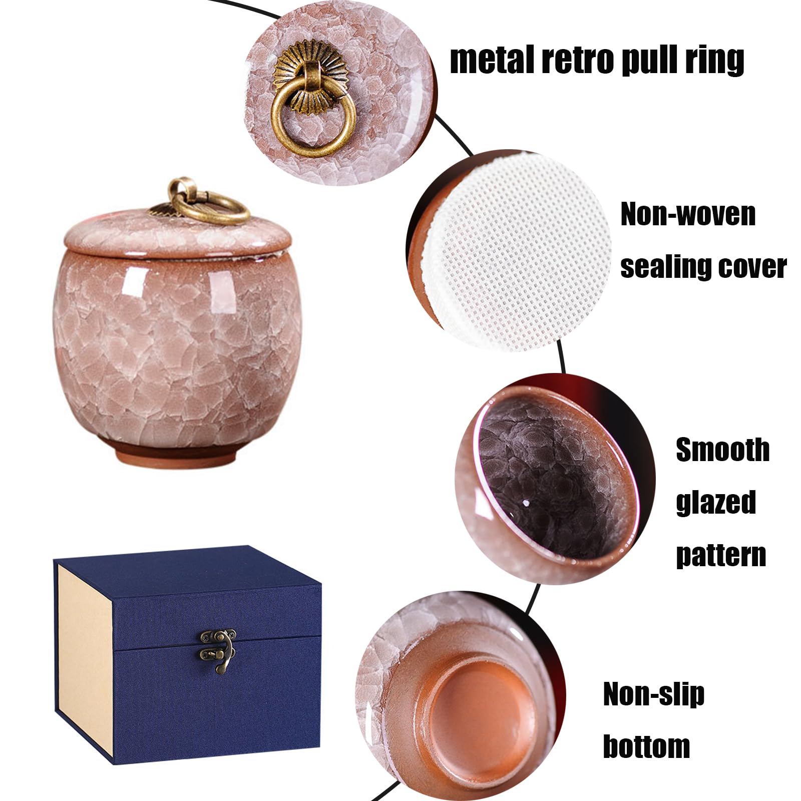 Small Ceramic Memorial Ash Urns for Human or Pet: 5.5 Cubic Inches Mini Sharing Funeral Urns with Exquisite Box (White) - Image 3