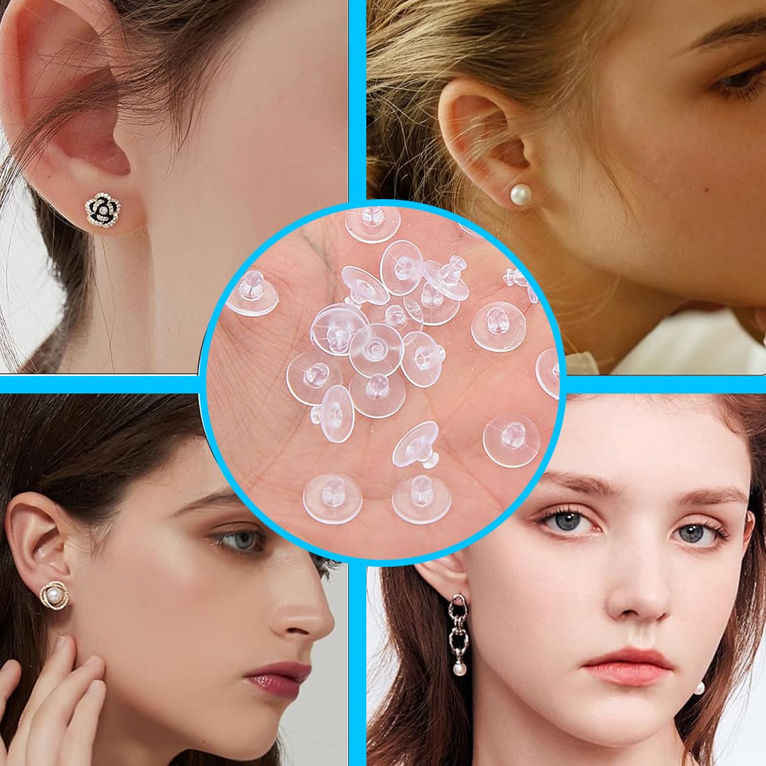 12 Pezzi Di Ricambio In Silicone Ipoallergenico Per Orecchini Pendenti In Silicone