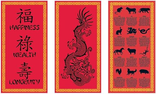 Beistle - Recortes culturales chinos 3 unidades color rojo y negro