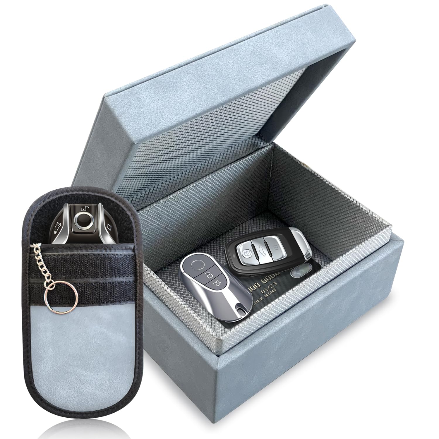 Car Key Signal Blocking Box,Large Faraday Box 17 X 12 X 9cm For Car Keys Phones RFID Blocker Case Car Key Safe Box,Fob Storage Box Keyless Cars Security Anti Theft Large Storage