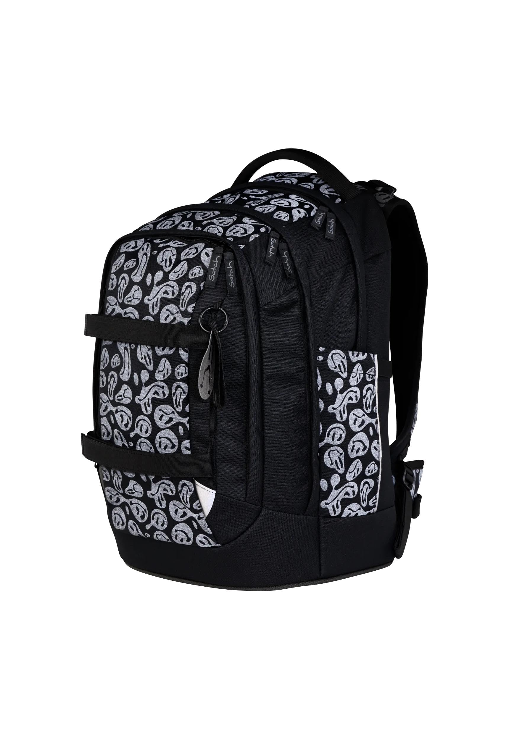 satch set zaino scolastico pack set Blurry Faces - Nero | Set ergonomico da 3 pezzi con capacità di 30 L, completo di astuccio e borsa sportiva per la scuola
