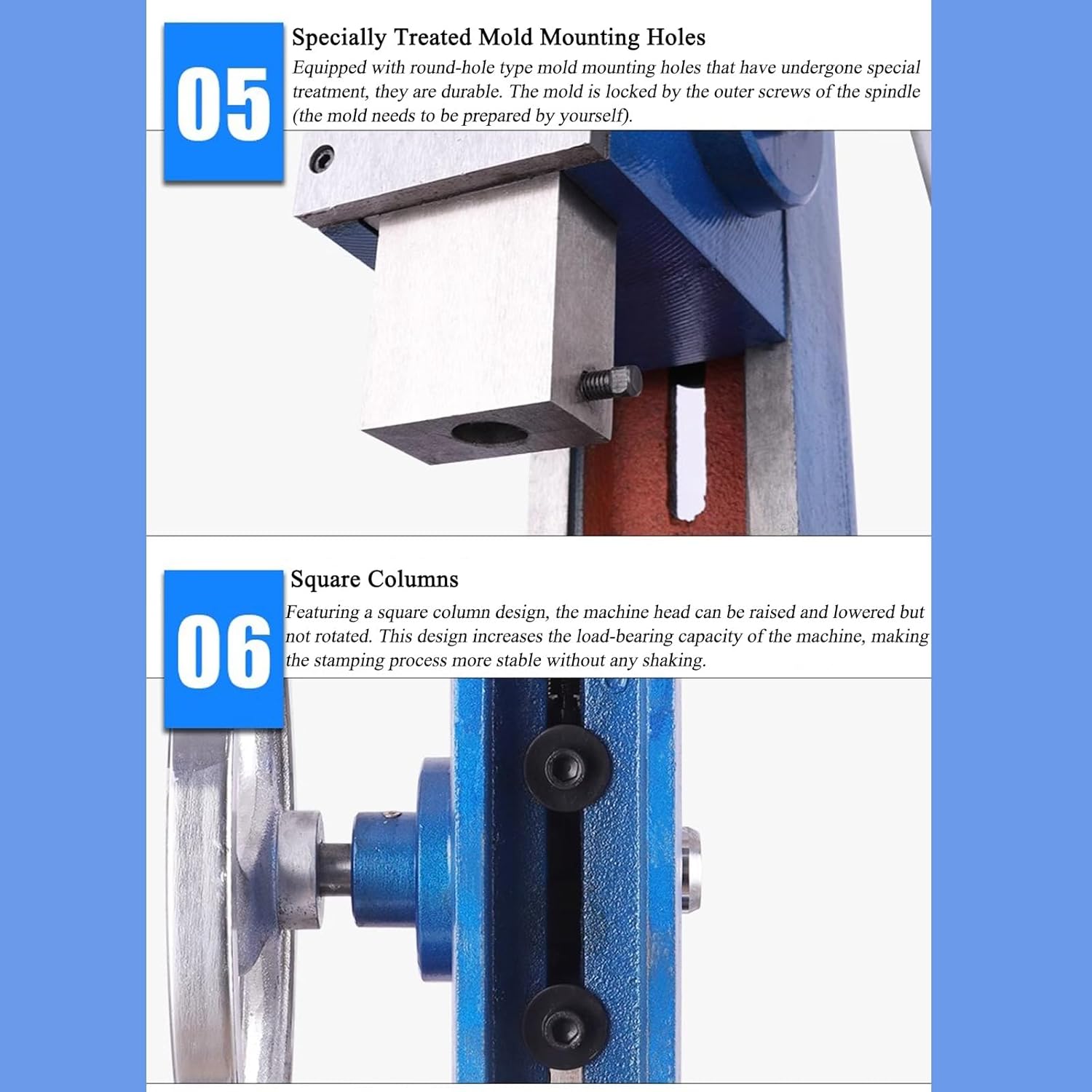 0.6-1.5t Hand Punching Machine Manual Press Puncher Punch Tools for Punching Blanking Bending Shallow Drawing Crimping(1.5ton)