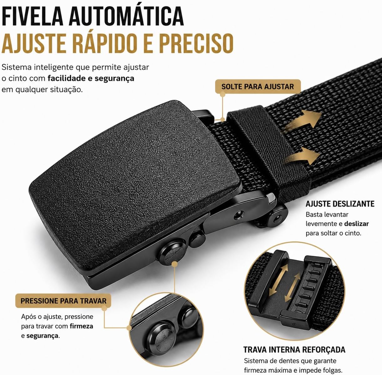 Kit 2 Cintos Táticos Militar Ajustáveis Fivela Automática Elástico