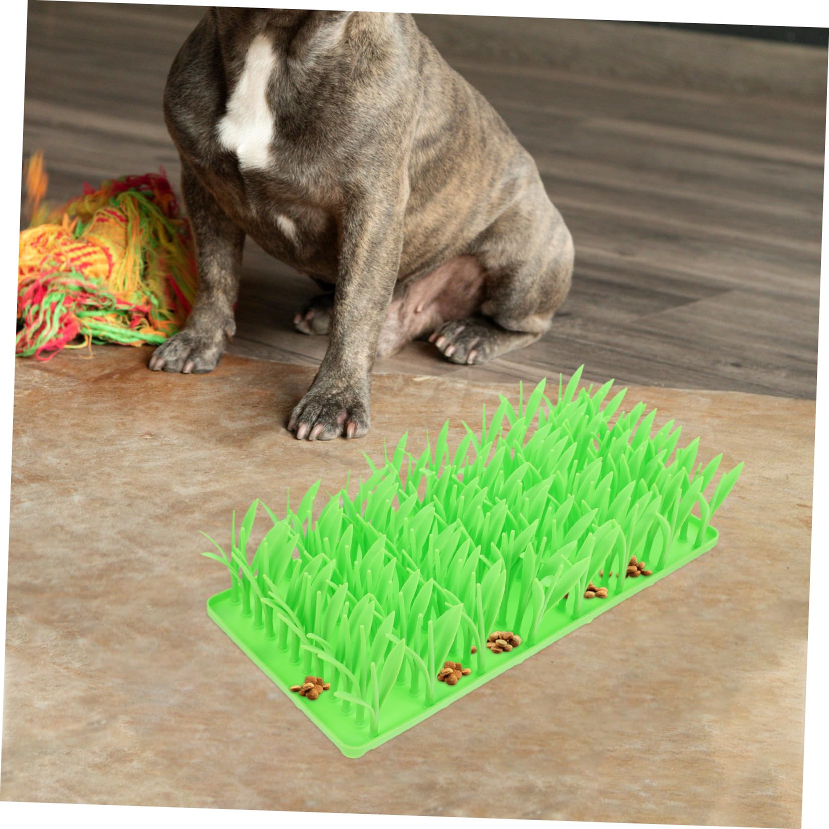 Silikon Slow Feeding Matte mit Grasmotiv für Katzen, Lichtgrün