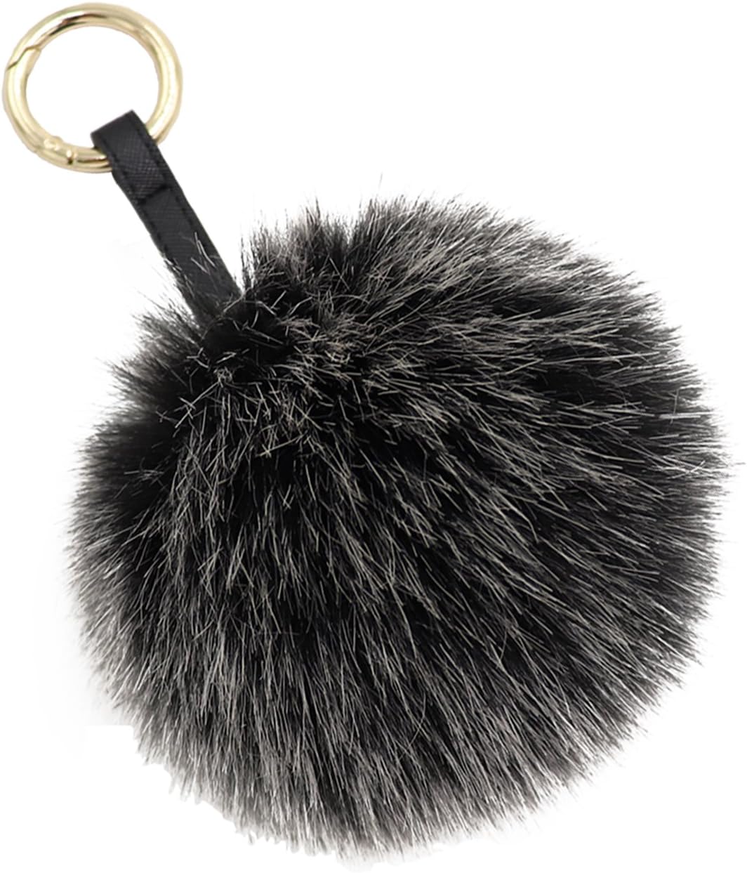 4.7" Faux Fur Pom Pom Keychain Purse Bag Charm Fluffy Ball Key Chain for Women