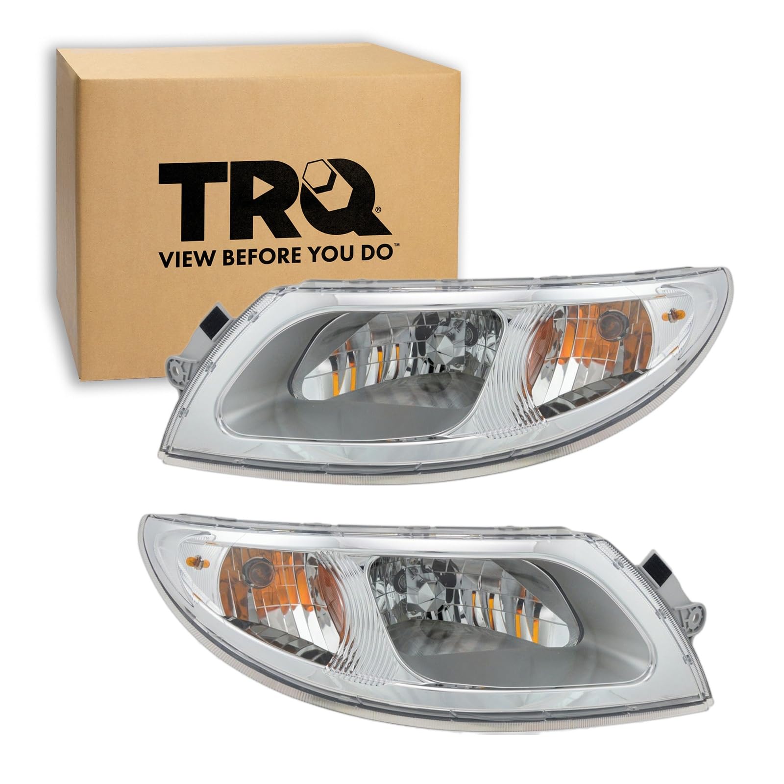 TRQ Headlight Assembly Set Compatible with 06-12 4100 06-08 4100 SBA 02-10 4200 03-08 4200LP 02-16 4300 4300LP 4400 4400LP 02-07 8500 08-11 8500 TranStar 03-07 8600 SBA 08-16 8600 TranStar