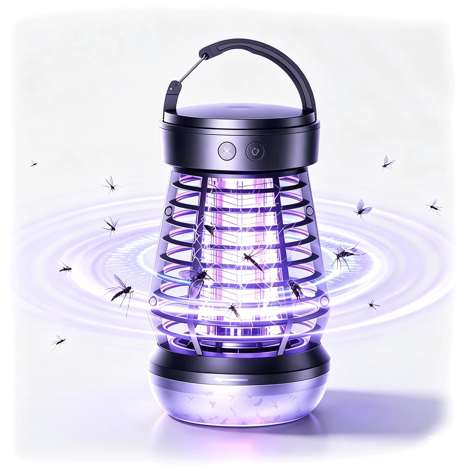 2000V Electric Bug Zapper UK, Indoor & Outdoor Insect Killer, Waterproof Mosquito Zapper with UV Reflective Trap, 7mm Protective Grille, Easy-Clean Tray for Home & Camping